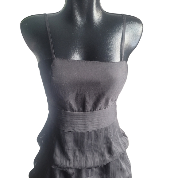 Black Spaghetti Strap Layered Dress S - Picture 2 of 6